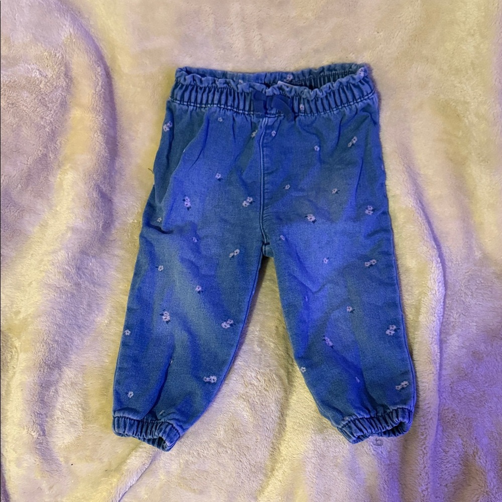 OshKosh B'gosh Blue Floral Jogger Sweatpants